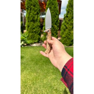 Складной нож "Тайга" (Сталь s390, стабилизированная карельская береза, на подшипниках)