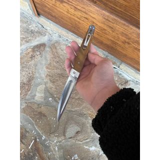 Складной нож "Якут" (сталь d2, карельская береза, на подшипниках)