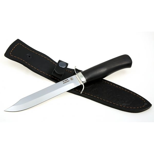 Нож разведчика "НР" (х12мф- чёрный граб)