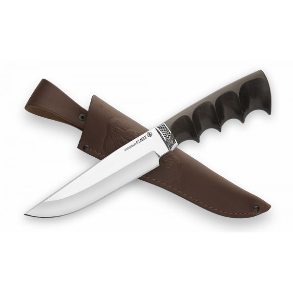 Нож Медведь (порошковая сталь, черный граб под пальцы)