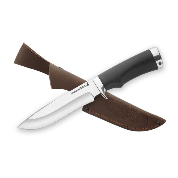 Нож Скат (порошковая сталь, черный граб, мельхиор)