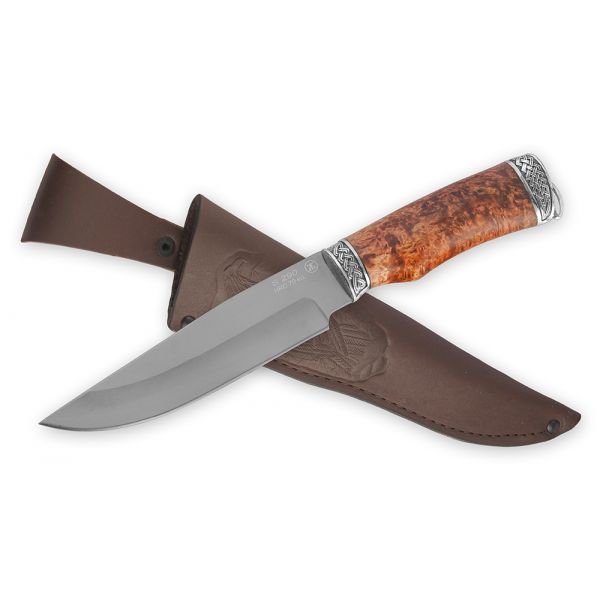 Нож Медведь (сталь s290, карельская береза, литье)