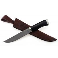 Нож Осётр (сталь s390- черный граб, мельхиор)...