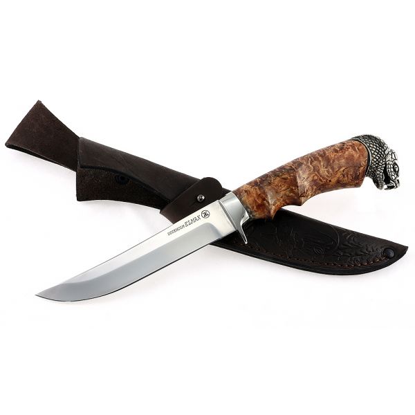 Нож Лис (порошковая сталь, карельская берёза под пальцы №2, литьё Кобра)