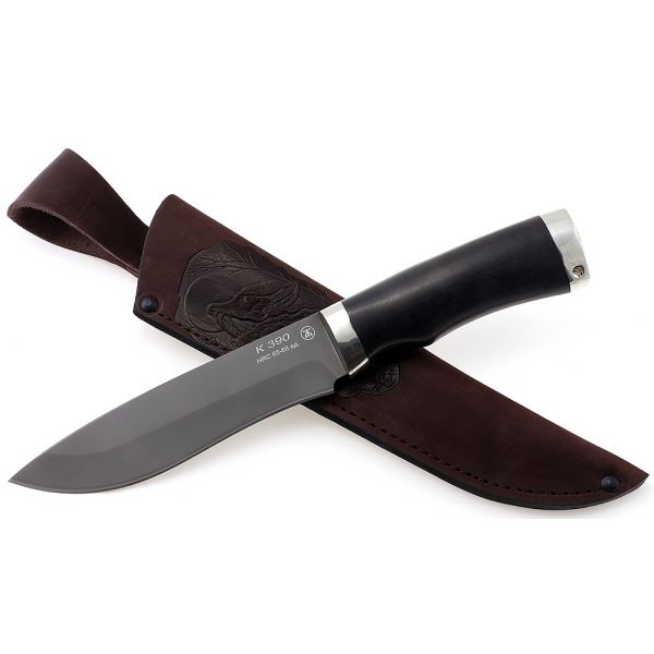Нож Беркут (сталь к390, черный граб, мельхиор)