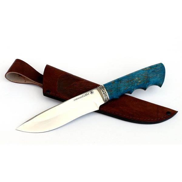 Нож Беркут (порошковая сталь, стабилизированная карельская береза под пальцы)