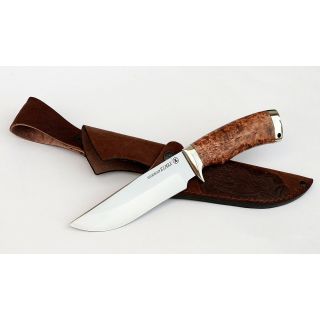 Нож Сокол (порошковая сталь, карельская береза, мельхио...