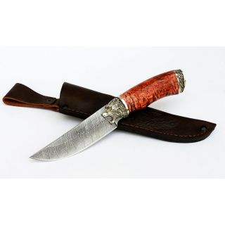 Нож Егерь (дамаск- карельская берёза, литьё 1)...