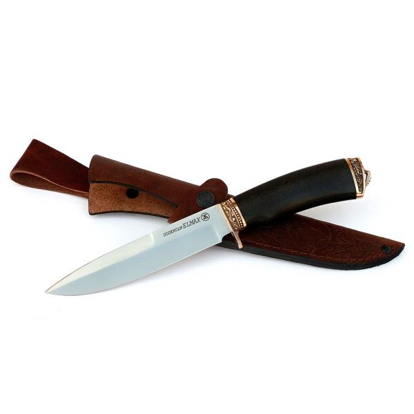 Нож Пехотный (порошковая сталь, чёрный граб, литьё бронза)