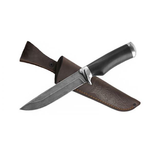 Нож Соболь (алмазная сталь, чёрный граб, мельхиор 1)