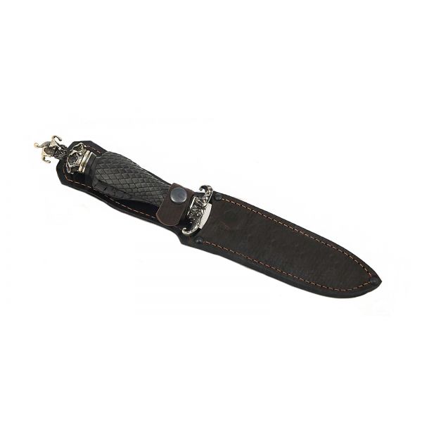 Нож Соболь (сталь м390, черный граб, резьба, литье Джокер)