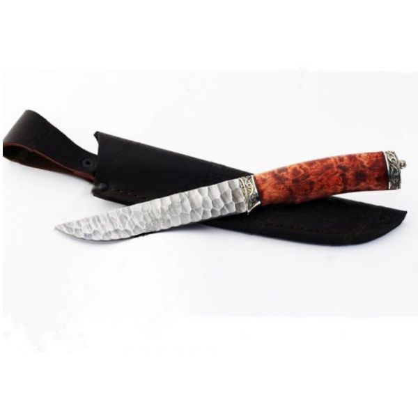 Нож Лань (дамаск, камень- карельская берёза, литьё)