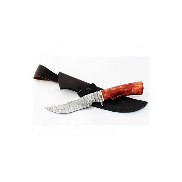 Нож Рыбак (дамаск, камень- карельская берёза)