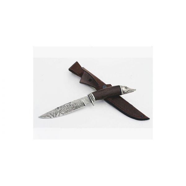 Нож Судак (дамаск, гравировка "рыба", венге, литьё)
