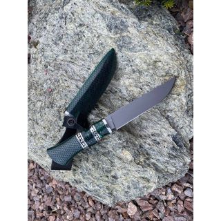 Нож "Нефрит" (алмазная сталь, чёрный граб, литье, ножны черный граб, литье)